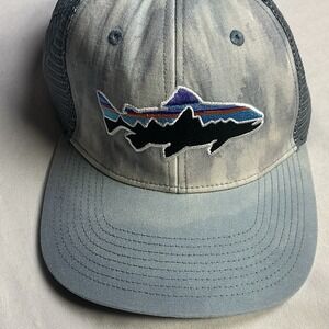 Patagonia Fitz Roy Trout Trucker Hat Blue Baseball Cap Sustainable One Size